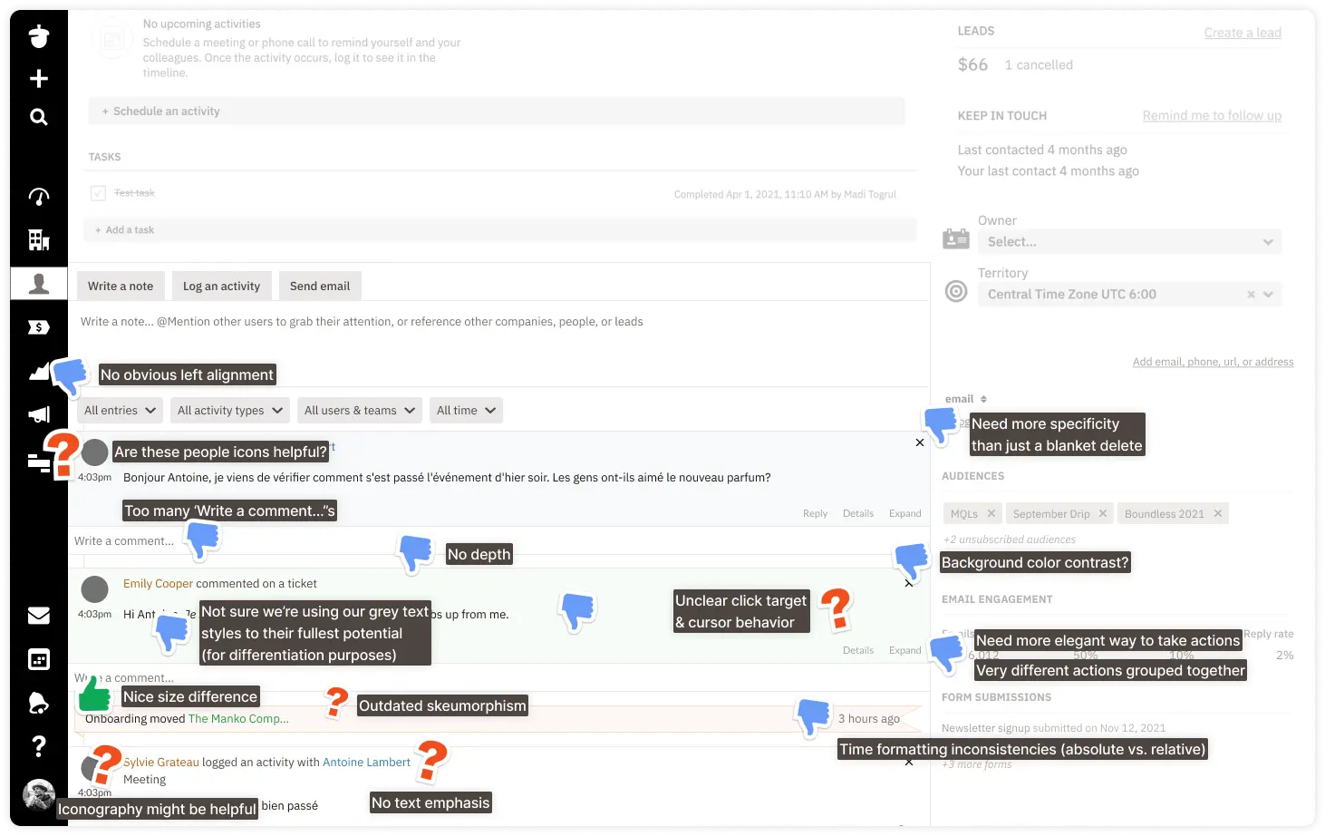 Screenshot of our team's annotated 'Keep or toss' exercise