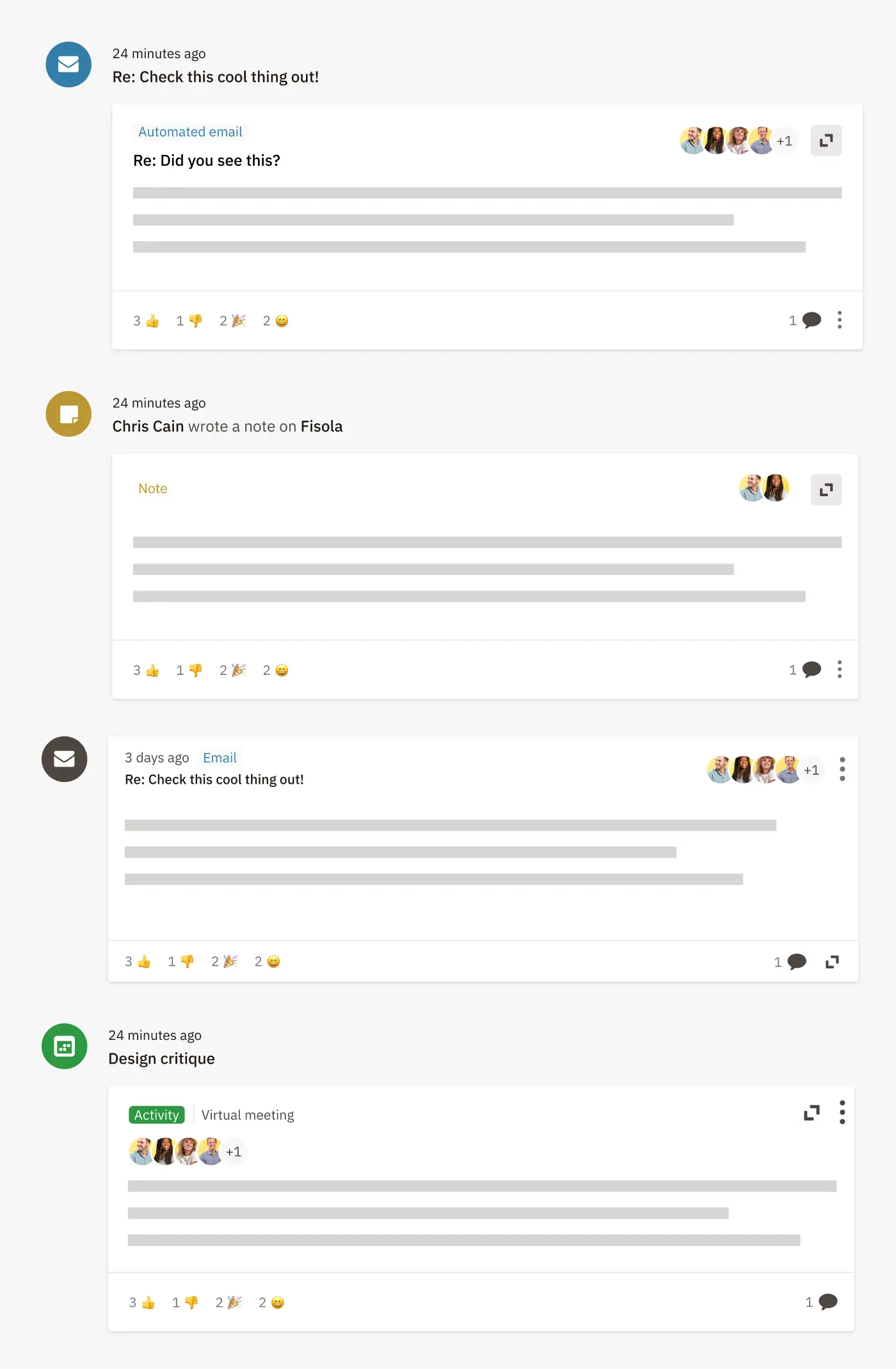 Higher fidelity iteration of potential timeline entry designs